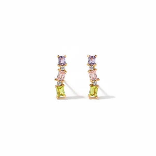 Multicolor_Baguette_Cz_Earrings_For_Women